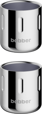 Shot by bobber — Set of 2 Stainless Steel Double Walled Shot Glasses